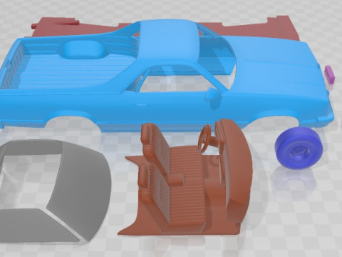 Chevrolet El Camino 1982 Printable Car 3D Print Model