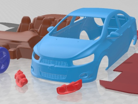 Chevrolet Aveo Sonic Sedan 2012 Printable Car 3Dプリントモデル