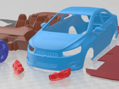Mobil Cetak Chevrolet Aveo Sonic Sedan 2012 Model Cetak 3D