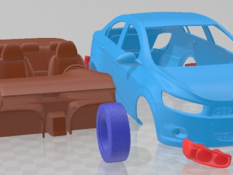 Chevrolet Aveo Sonic Sedan 2012 Printable Car 3D Print Model