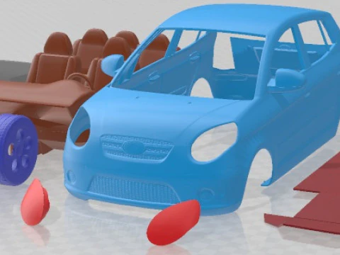 Mobil Cetak Kia Picanto 2009 Model Cetak 3D