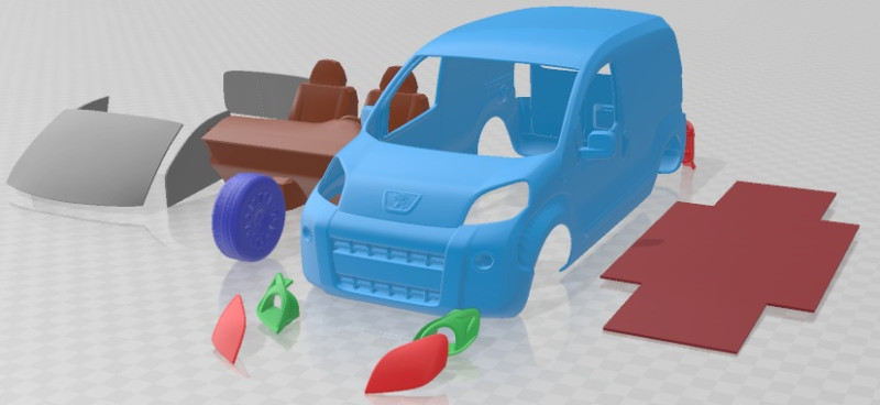 Peugeot Bipper 2008 Printable Car 3D 打印模型 .c4d .max .obj .3ds .fbx .stl .blend