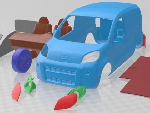 Mobil Cetak Peugeot Bipper 2008 Model Cetak 3D