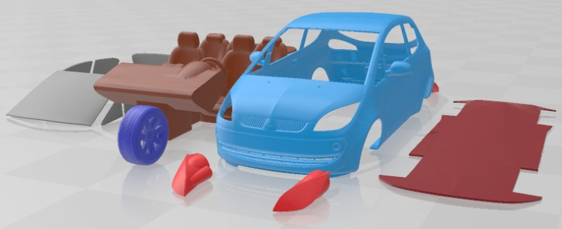Mitsubishi Colt 3 2006 Printable Car 3D Baskı Modeli .c4d .max .obj .3ds .fbx .stl .blend