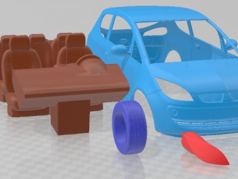 Mitsubishi Colt 3 2006 Printable Car 3D Baskı Modeli