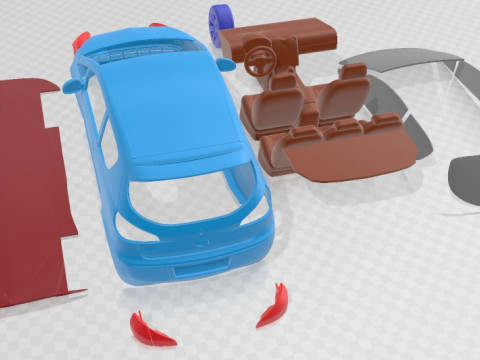 Mitsubishi Colt 3 2006 Printable Car 3D Baskı Modeli