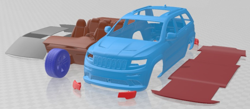 Jeep Grand Cherokee SRT 2014 Printable Car 3D 打印模型 .c4d .max .obj .3ds .fbx .stl .blend