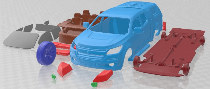 Holden Colorado SpaceCab Divisional Van 2018 V2 Printable Car 3D 프린트 모델 .c4d .max .obj .3ds .fbx .stl .blend