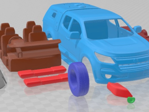 Holden Colorado SpaceCab Divisional Van 2018 V2 Printable Car 3D 프린트 모델