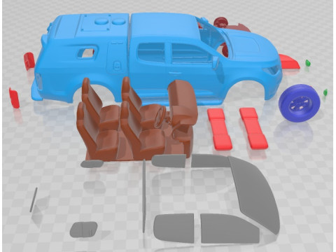 Holden Colorado SpaceCab Divisional Van 2018 V2 Printable Car 3D 프린트 모델