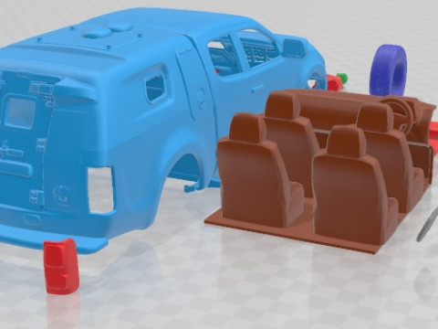 Holden Colorado SpaceCab Divisional Van 2018 V2 Printable Car 3D 프린트 모델
