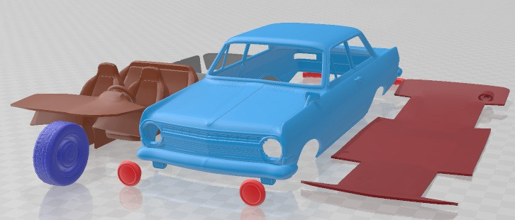 Opel Rekord 1963 Printable Car Modelo de impresión 3D .c4d .max .obj .3ds .fbx .stl .blend