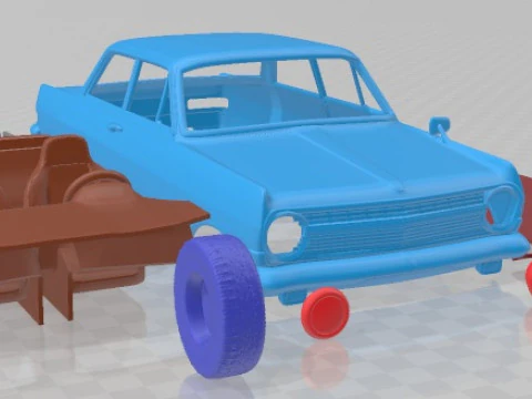Opel Rekord 1963 Printable Car 3D Print Model