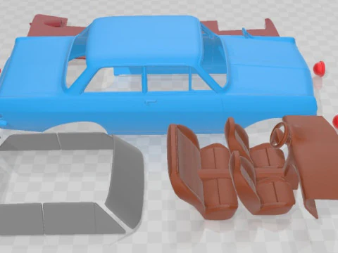 Opel Rekord 1963 Printable Car 3D Print Model