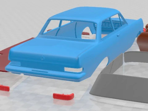 Opel Rekord 1963 Printable Car 3D Print Model