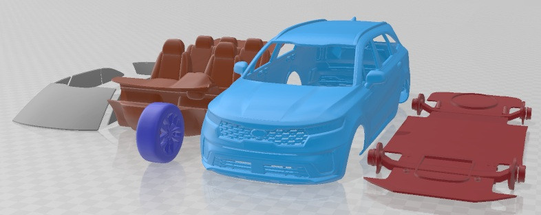 Kia Sorento 2021 Printable Car 3Dプリントモデル .c4d .max .obj .3ds .fbx .stl .blend 