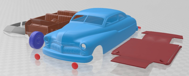 Mercury Coupe 1950 Custom Printable Car Modèles 3D en vedette .c4d .max .obj .3ds .fbx .stl .blend 