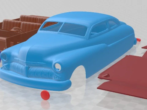 Mobil Cetak Kustom Mercury Coupe 1950 Model Cetak 3D
