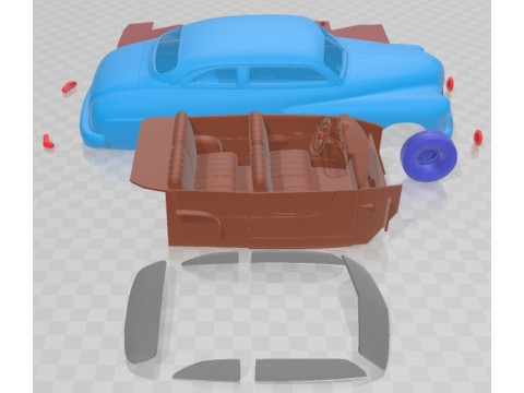Mercury Coupe 1950 Custom Printable Car Modèles 3D en vedette