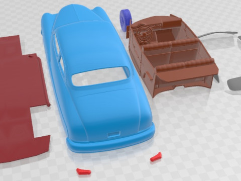 Mercury Coupe 1950 Custom Printable Car Modèles 3D en vedette