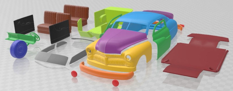 Mercury Coupe 1950 Custom Printable Car 3D 프린트 모델 .c4d .max .obj .3ds .fbx .stl .blend