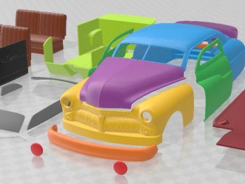 Mobil Cetak Kustom Mercury Coupe 1950 Model Cetak 3D