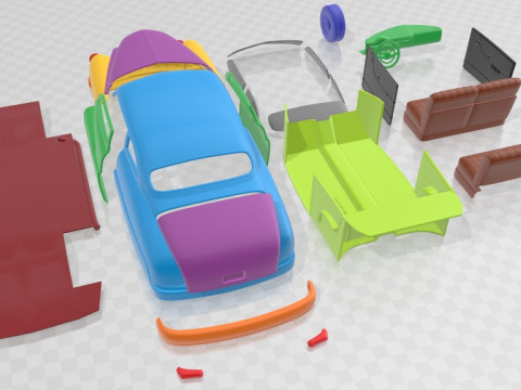 Mercury Coupe 1950 Custom Printable Car 3D 프린트 모델