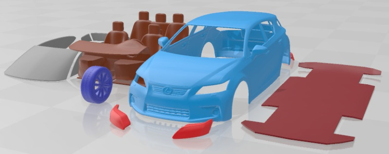 Lexus CT 200 H 2012 Printable Car 3D Print Model .c4d .max .obj .3ds .fbx .stl .blend 