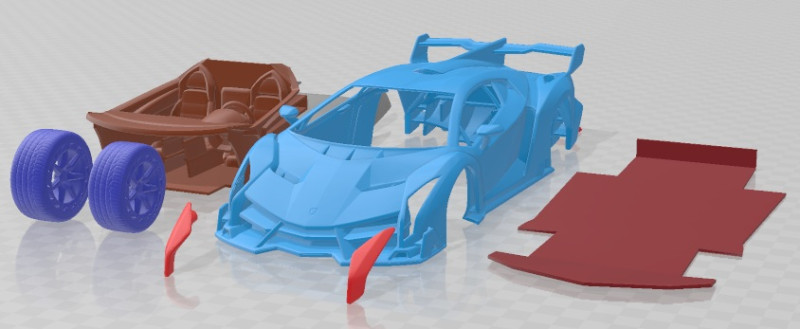Veneno 2014 Printable Car 3D 打印模型 .c4d .max .obj .3ds .fbx .stl .blend 