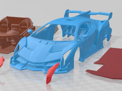 Veneno 2014 Printable Car 3D Print Model