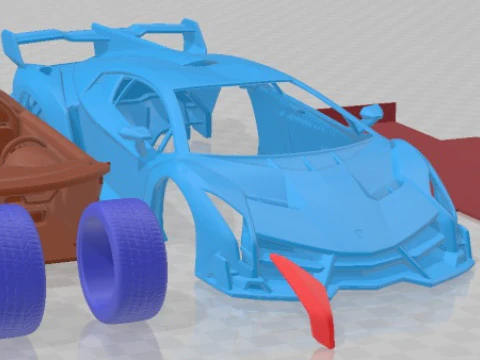 Veneno 2014 Printable Car 3D Print Model