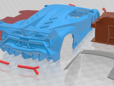 Veneno 2014 Printable Car 3D Print Model