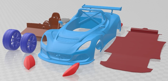 Распечатанный автомобиль Lotus 3 Eleven 2016 3D Принт Модель .c4d .max .obj .3ds .fbx .stl .blend 