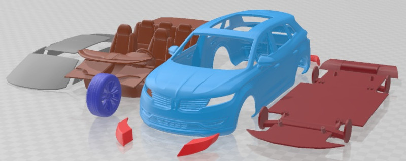Lincoln MKX 2016 Printable Car 3D 打印模型 .c4d .max .obj .3ds .fbx .stl .blend