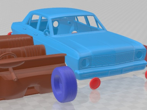 Falcon 1968 Printable Car in separate parts 3D Print Model