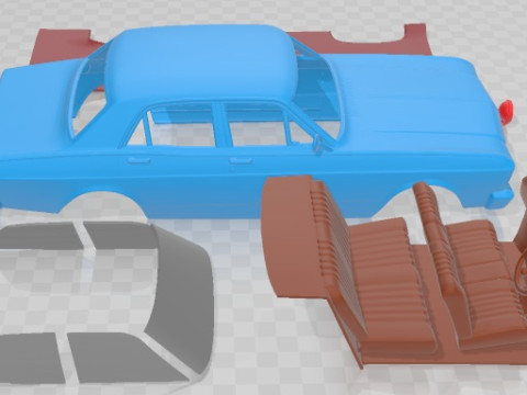 Falcon 1968 Printable Car in separate parts 3D Print Model