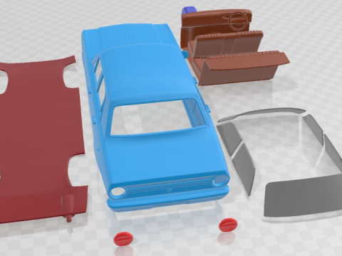 Falcon 1968 Printable Car in separate parts 3D Print Model