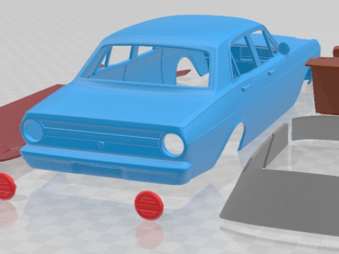Falcon 1968 Printable Car in separate parts 3D Print Model