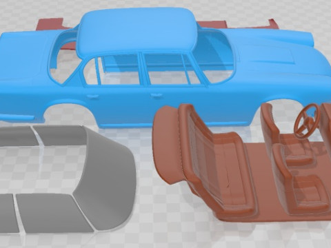 Maserati Quattroporte 1966 Printable Car 3D Print Model