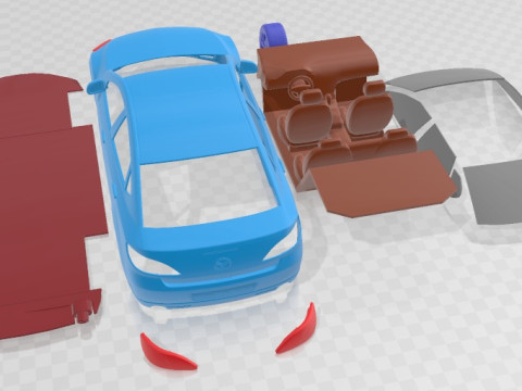 Mazda 6 2008 Yazdırılabilir Araba 3D Baskı Modeli
