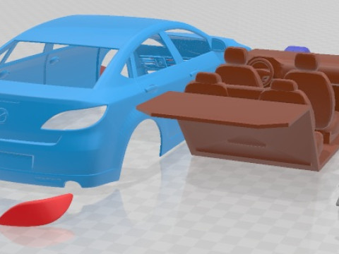 Mazda 6 2008 Yazdırılabilir Araba 3D Baskı Modeli