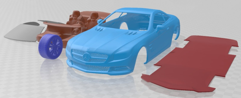 Mercedes Benz SL 2012 Printable Car 3D Print Model .c4d .max .obj .3ds .fbx .stl .blend 