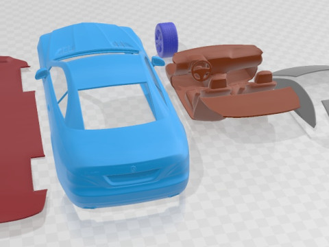 Mercedes Benz SL 2012 Printable Car 3D Print Model