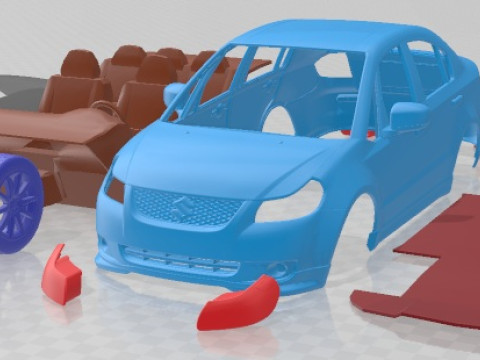 Suzuki SX4 Sedan 2008 Printable Car Modelo de impresión 3D