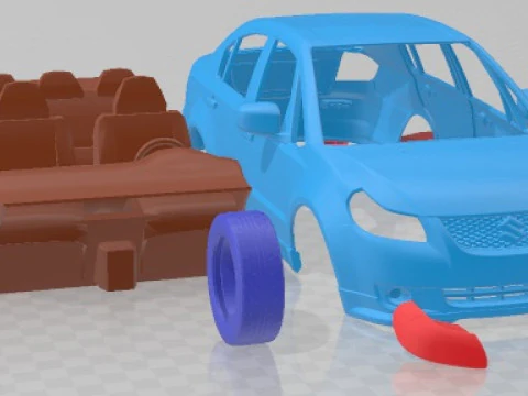 Suzuki SX4 Sedan 2008 Printable Car 3D Print Model