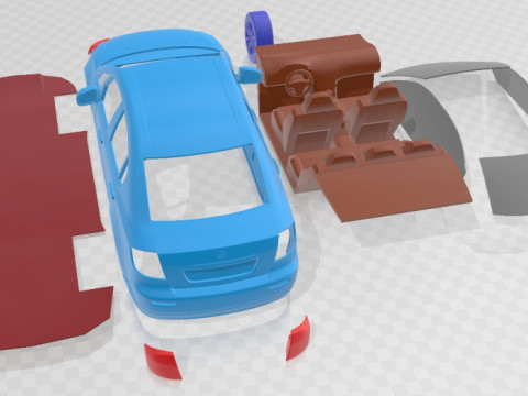 Suzuki SX4 Sedan 2008 Printable Car Model Cetak 3D