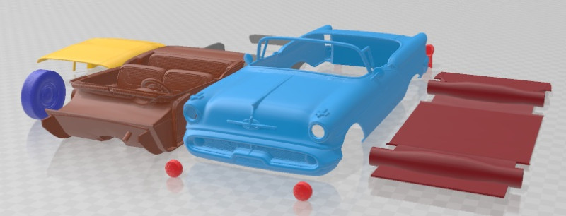 Oldsmobile 88 1957 Convertible Printable Car 3D Принт Модель .c4d .max .obj .3ds .fbx .stl .blend