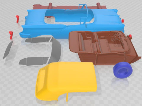 Oldsmobile 88 1957 Convertible Printable Car 3D Print Model