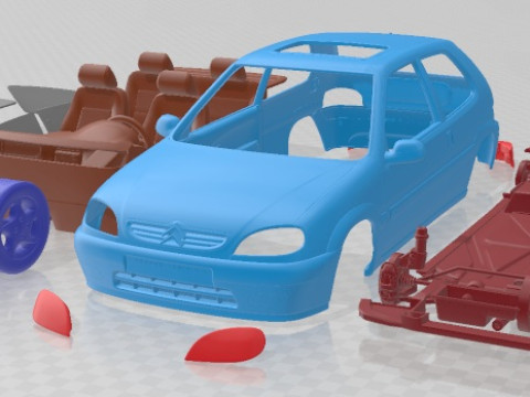 Citroen Saxo VTS Printable Car 3D Print Model