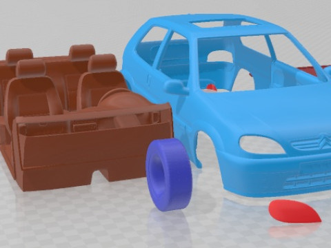 Citroen Saxo VTS Printable Car 3D Print Model